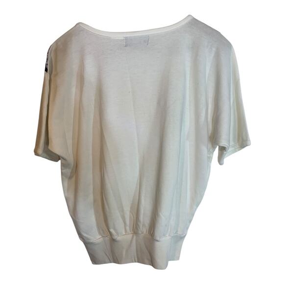 Vintage 20 ANS by Mariea Kim Embroidered Patch Work Woman's Short Sleeve Top - Picture 2 of 5